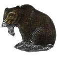 Grizzly Bear with Fish Lapel Pin